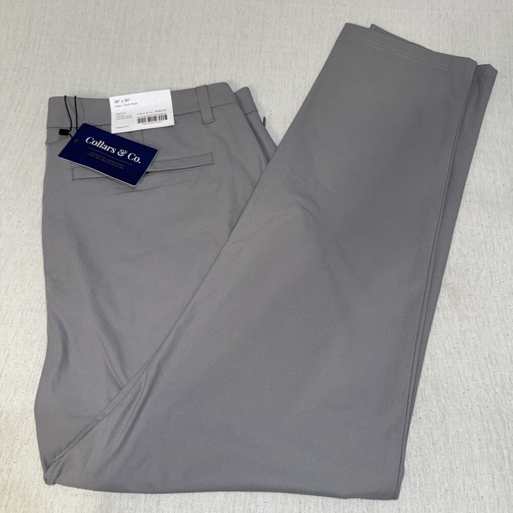 Collars & Co Gray Apex Tech Pant Performance Men's 38x30 New With tags
